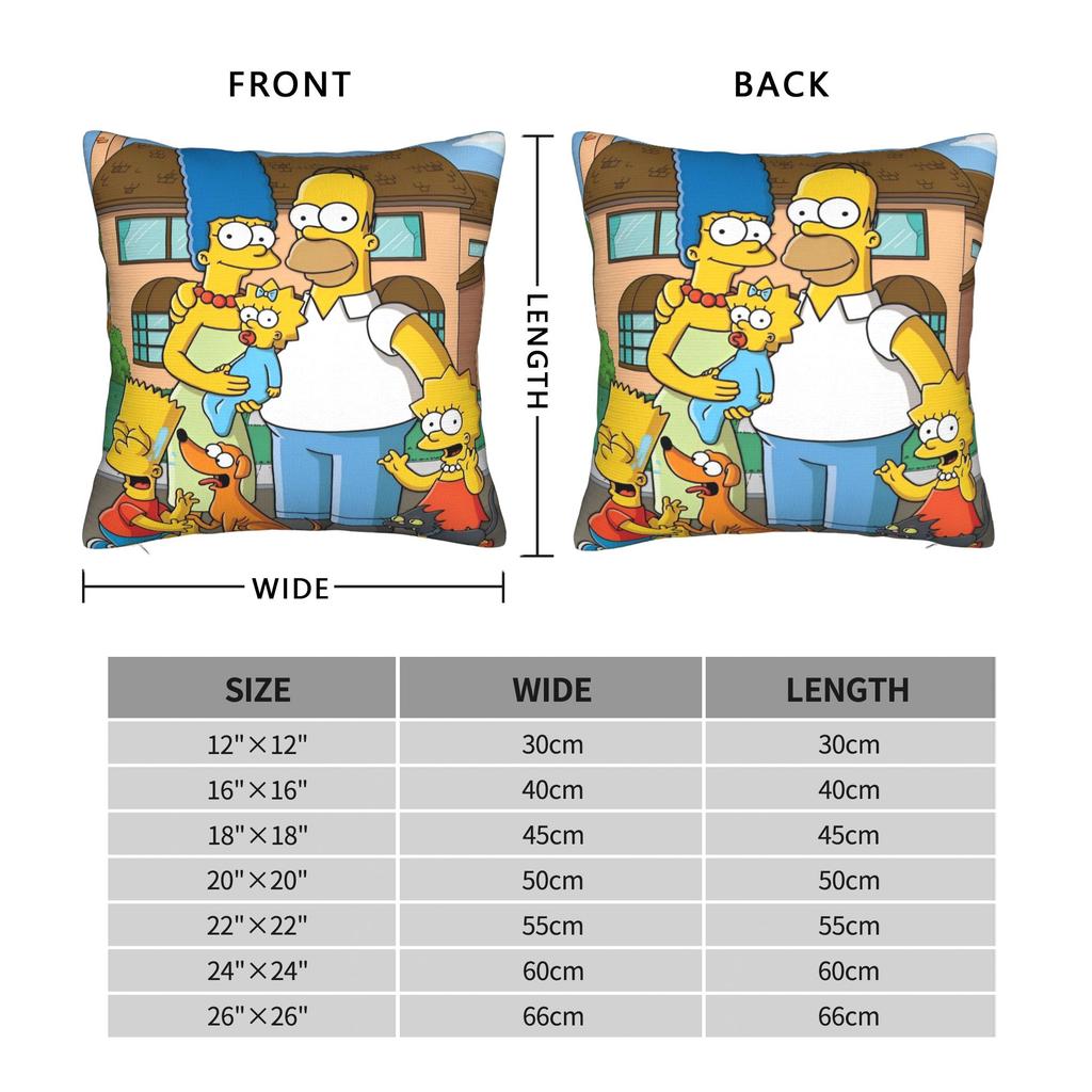 Decorative Pillowcases The S-Simpsons Stuff Sofa  Throw Pillow Case Cover Square Multi Size