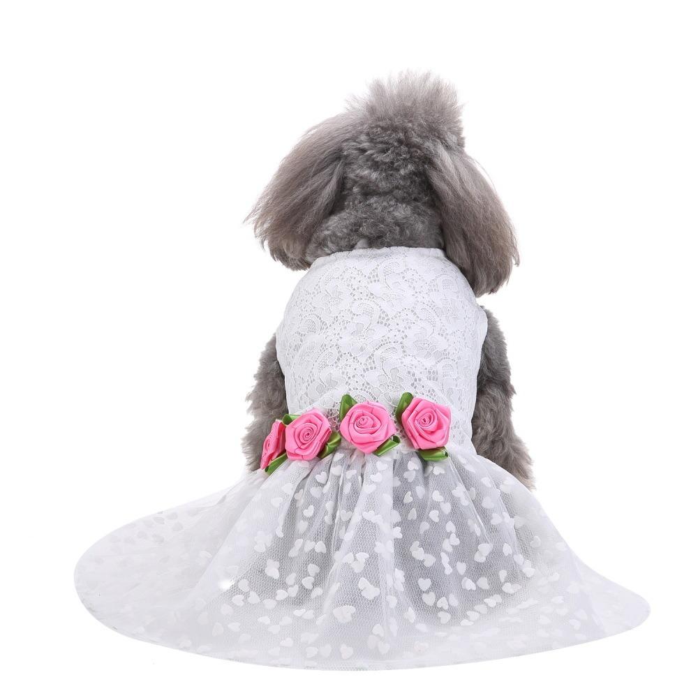 Pet clothing summer dog clothes princess style cat skirt girl heart bow pet clothes summer cool thin