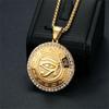 Ancient Egypt The Eye of Horus Pendant Gold Male Color Stainless Steel Zircon Round Necklace for Men Egyptian Jewelry Gift