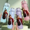 1PC Red Dress Female Musician Portrait Print 750ml Colorful Plastic Sports Water Bottle Leakproof Pop Up Lid with Straw for Outdoor Work Home Use