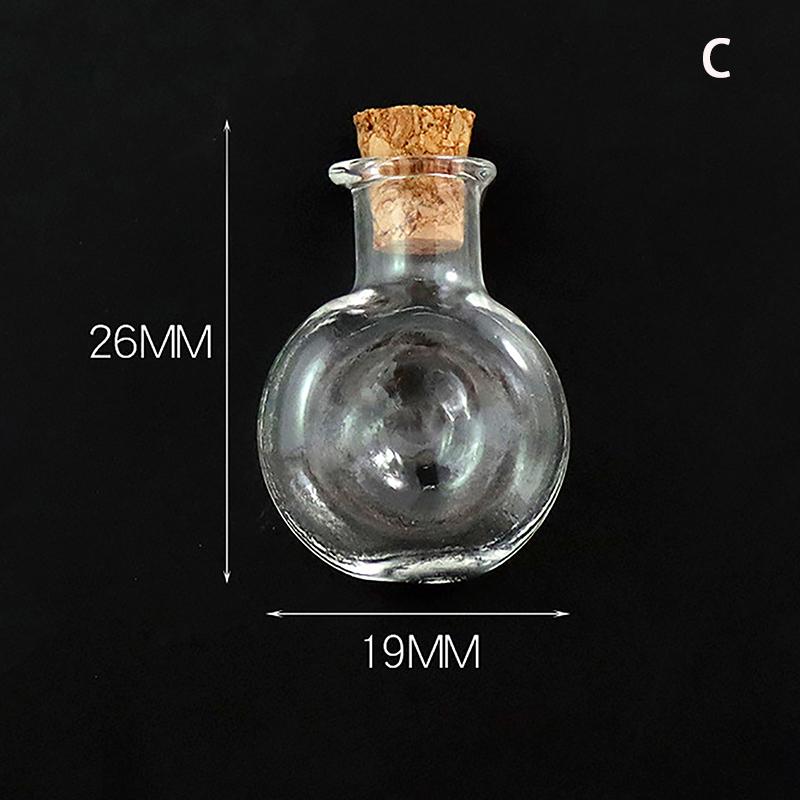 10Pcs Glass Bottles Miniature Bottle Mini Cork Glass Vials Diy Mini Wishing Drifting Bottle Wedding Party Decor Glass Jars