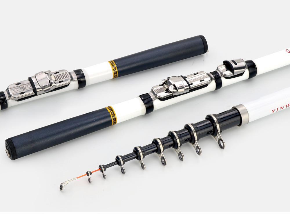 JOSBY Ultralight Telescopic Carbon Fiber Spinning Rod - Portable Fishing Rod for Travel (3.0m/2.7m/2.4m)