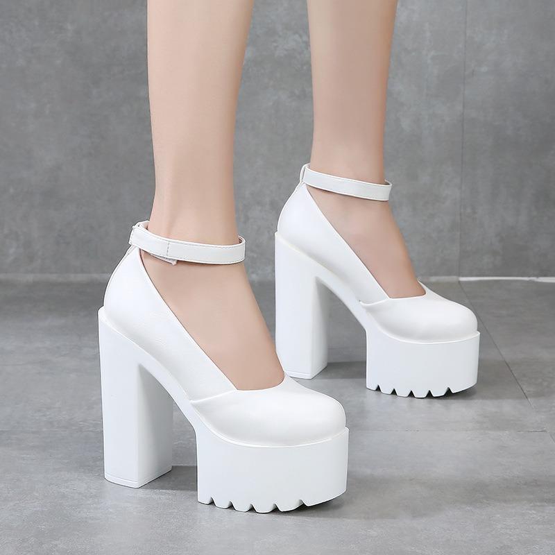 Fashion New Arrival Women's Fashion Boots with Waterproof Platform and Thick Heels 14cm Chunky Heel, High Heels for Nightclub and Show