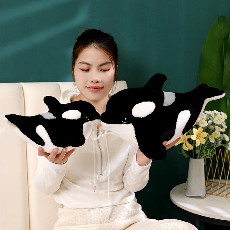 Simulation Marine Animal Killer Whale Doll Plush Toy Black Killer Whale Doll Children Soothing Doll