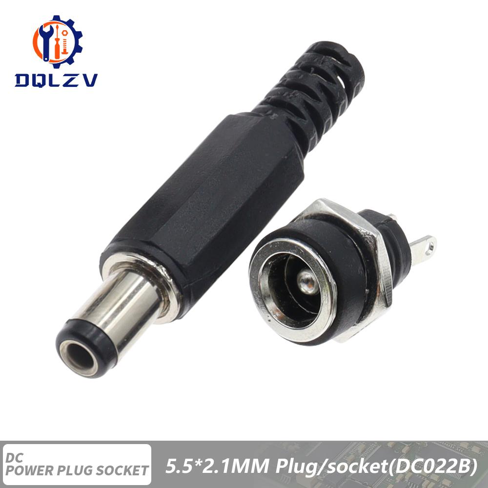 DC Connectors 5.5x2.1mm 3.5x1.3mm DC Power Female Jack Socket Nut Panel Mount DC Power Adapter Connector DC-099/005/022B/25M
