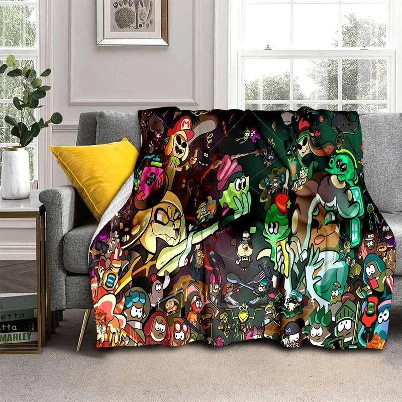 Cartoon PC Gamer 3D Games Splatoon Blanket,Soft Throw Blanket for Home Bedroom Bed Sofa Picnic Travel Office Cover Blanket Kids