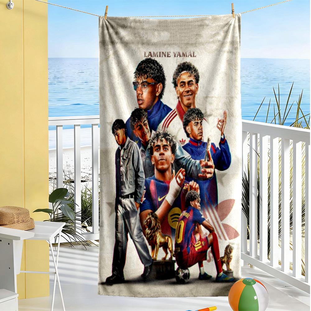 Lamine Yamal World Cup Celebration Beach Towel Quick-Dry Soft Microfiber Comfortable Lightweight Portable for Swimming,Beach,Camping, Travel, Beach Ac
