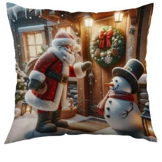 

Новая Рождественская Подушка для Дивана Домашняя Праздничная Наволочка с Принтом Декоративная Наволочка для Гостиной 45*45cm