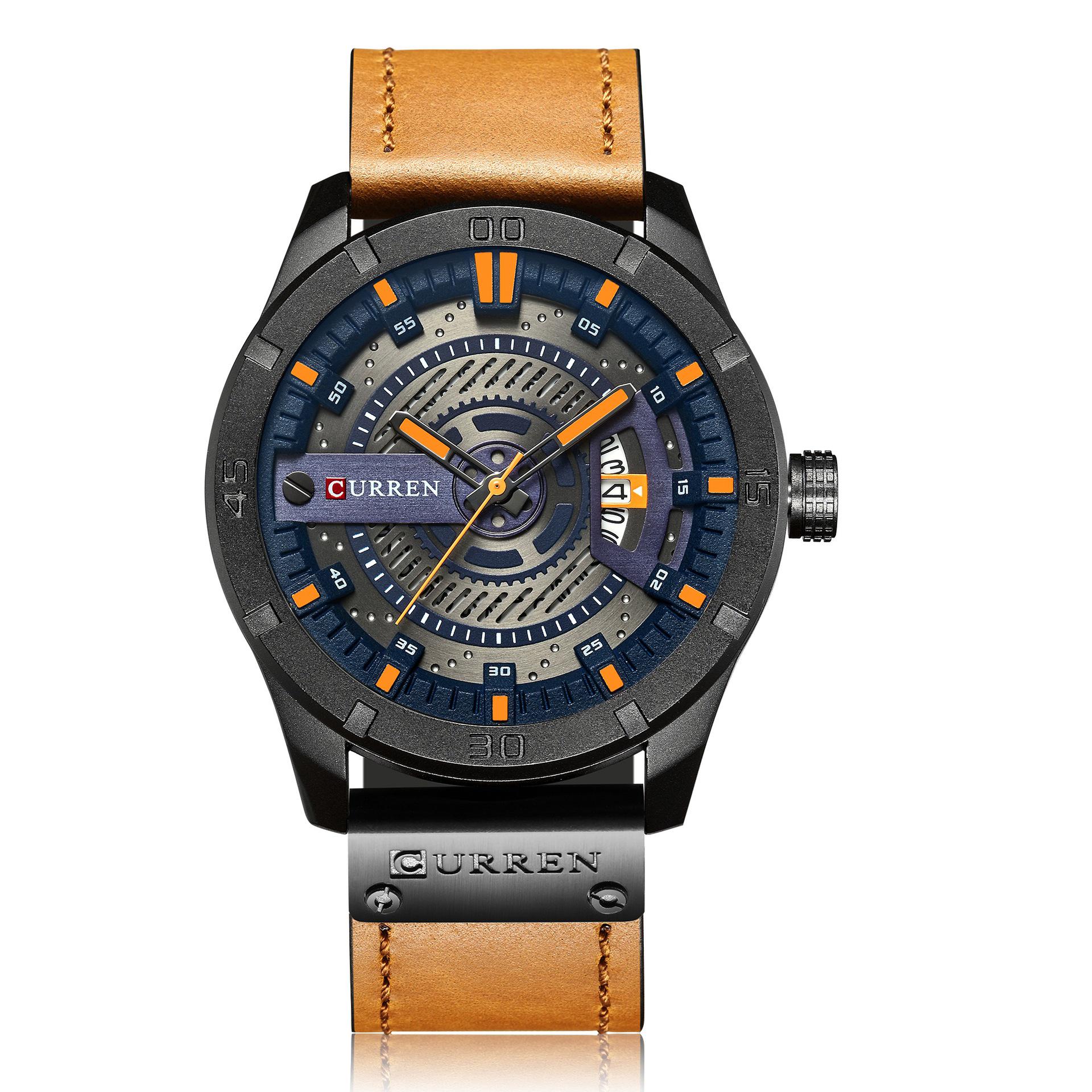 

Curren 8301 Men s Leather Strap Business Calendar Watch