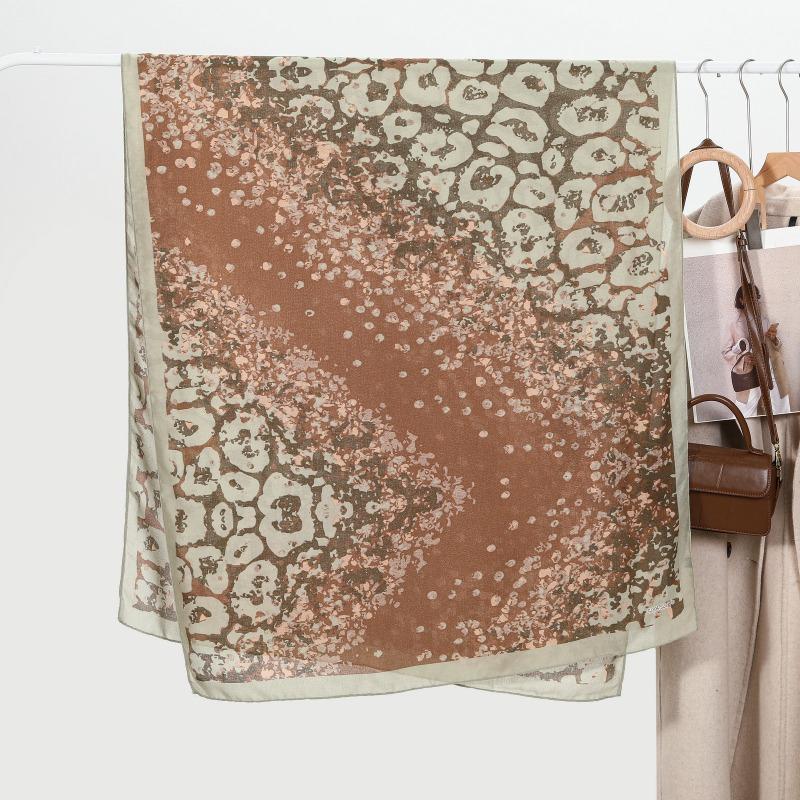 New Fashion Women's Printed Scarf Retro Stone Pattern Large Shawl Spring and Summer Tulle Scarf Scarf