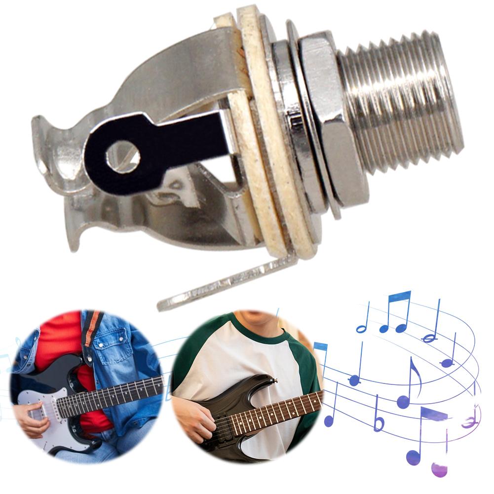 2Pcs 1/4 Inch 6.35Mm Stereo Input Jack-Plug Socket Stereo Input Plug Socket Guitar Pickup Output Jack for Electric Guitar Bass