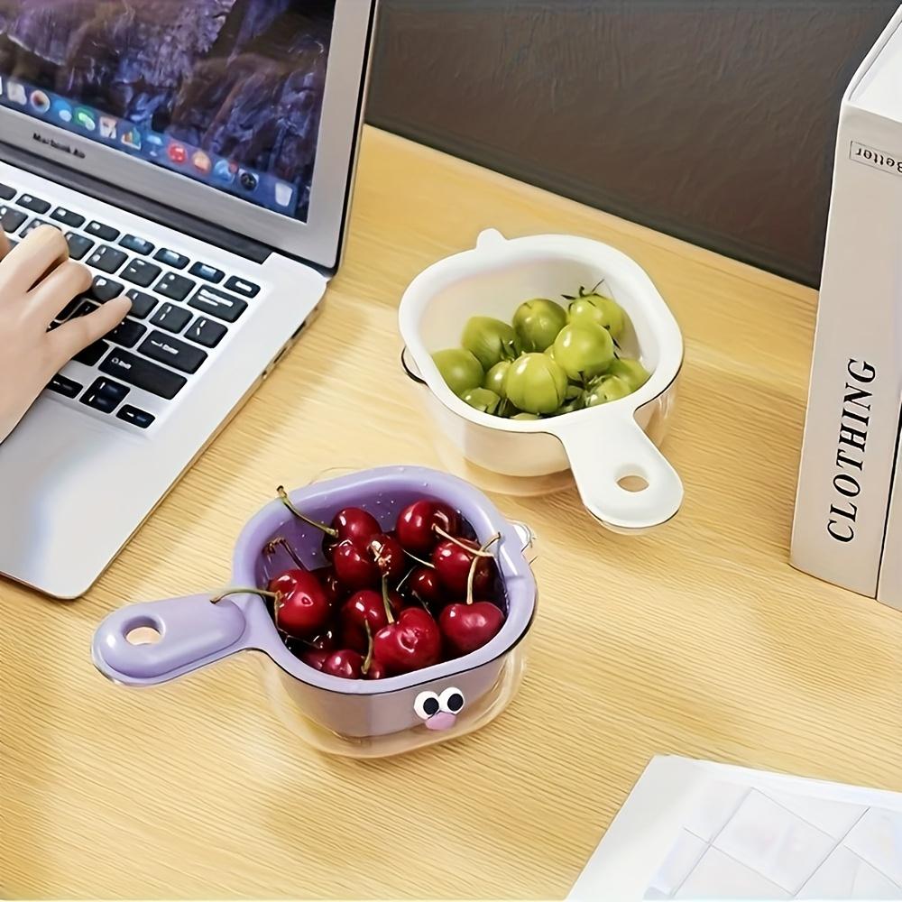 2 In1 Duckbill Cute Handle Draining Basket Straining Fruit Drain Basket Washing Double Basket Dishwashing Layer Fruit Tools 2025