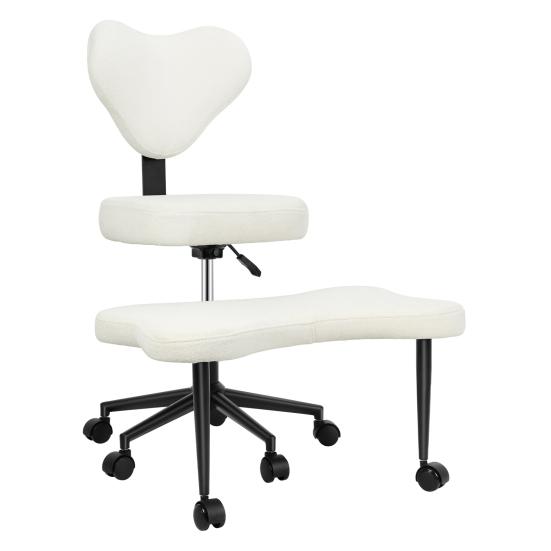 Yoga Meditation Chair with Back Support, Adjustable Cross-Legged Office Chair with Wheels
