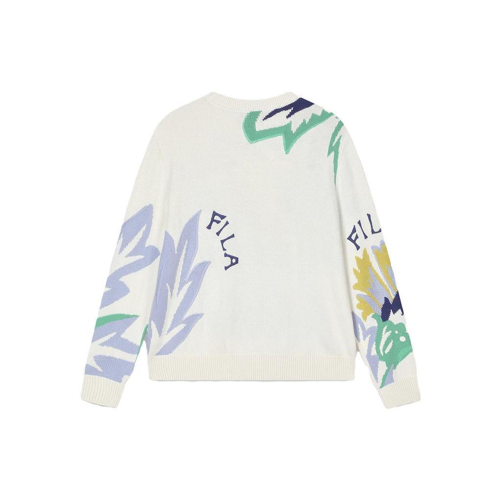 FILA X V&A Museum Floral Pattern Crew Neck Pullover Sweater Women sweater F11W418402F-ZA