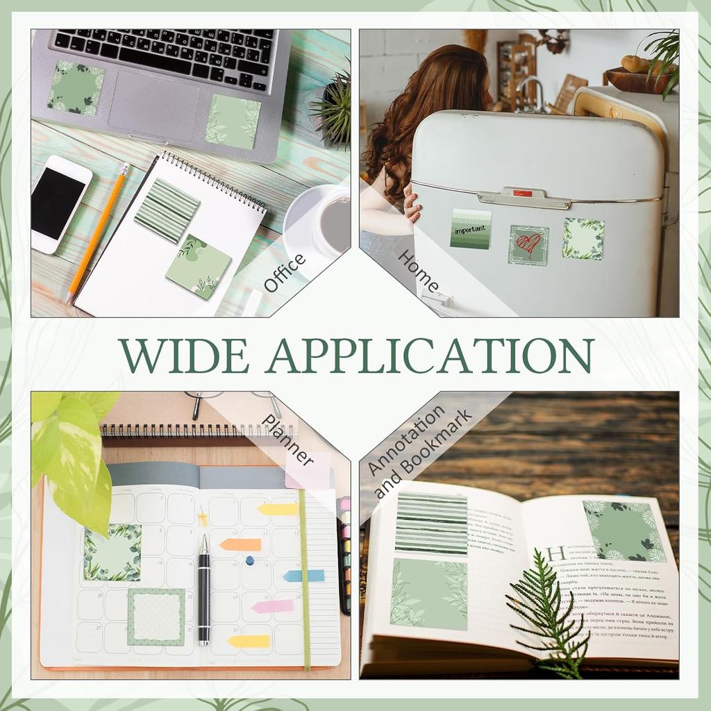 9 Pcs Aesthetic Sticky Notes Cute Pastel Self Stick Notepads Easy to Post Desk Supplies for Home Office Decor School Accessories Women Birthday