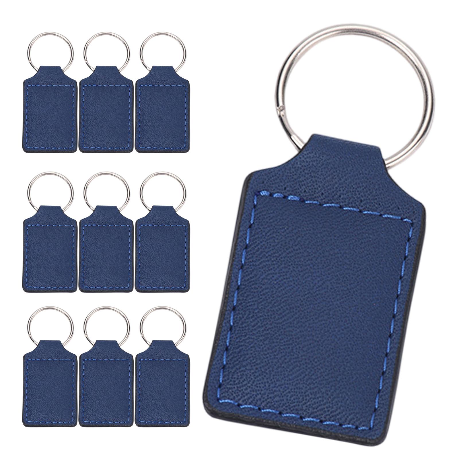 

Pack Of 10 Sublimation Blank Keyring Pendant Heat Transfer PU Leather Keychains for Men Women Birthday Father s Day Gift синий
