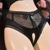 Sexy Women Lace Patchwork Briefs Panties Open Crotch Sheer See Through Briefs Bowknot Fashion Lingeries Female Underwear