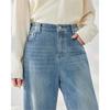 IEF/Aiyifu Plus Size 2025 Autumn Korean Style Denim Wide-Leg Pants