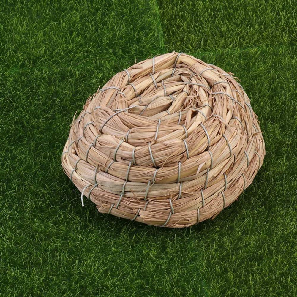 Breeding Bedroom Natural Warm Handmade Straw Birdcage Hatch Hut Dove House Parrot Nest