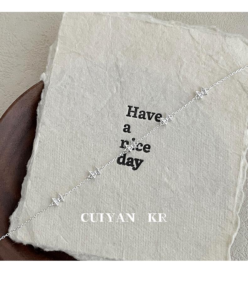 Cuiyan S925 Silver Korean Butterfly Bracelet - New Sweet & Fresh Jewelry for Women & Best Friends (2025)