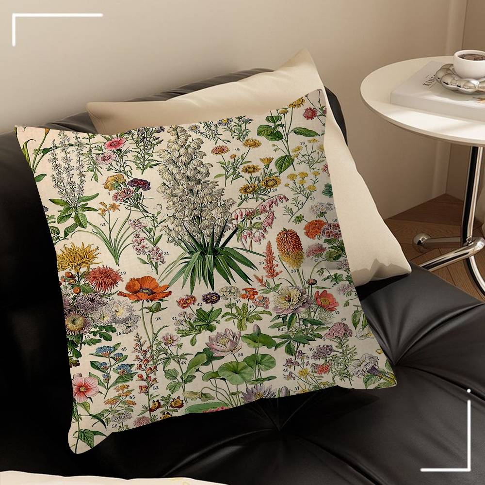 Vintage Classic Wall Art Plants Mushroom Medicine Pillow Cover For Bedroom Room And Living Room Sofa Decorative Cushion Cover