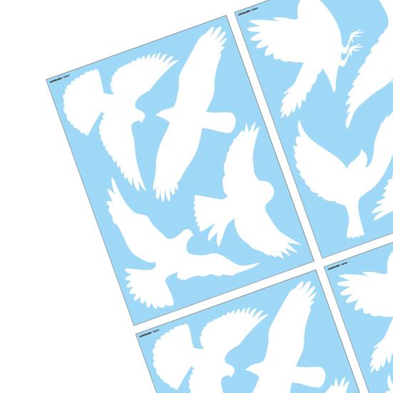 4 Sheets Anti Collision Window Clings White Bird Butterfly Leaf Shape Window Decals to Prevent Bird Strikes Reusable Static Sticker