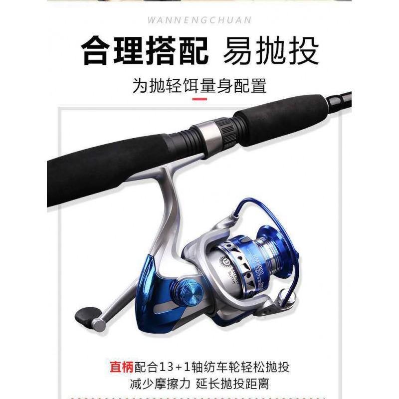 Carbon Fiber Saltwater Boat Fishing Rod Lure Casting - 1.6m 2.1m 2.4m Straight Trigger Handle Spinning/Baitcasting Combo
