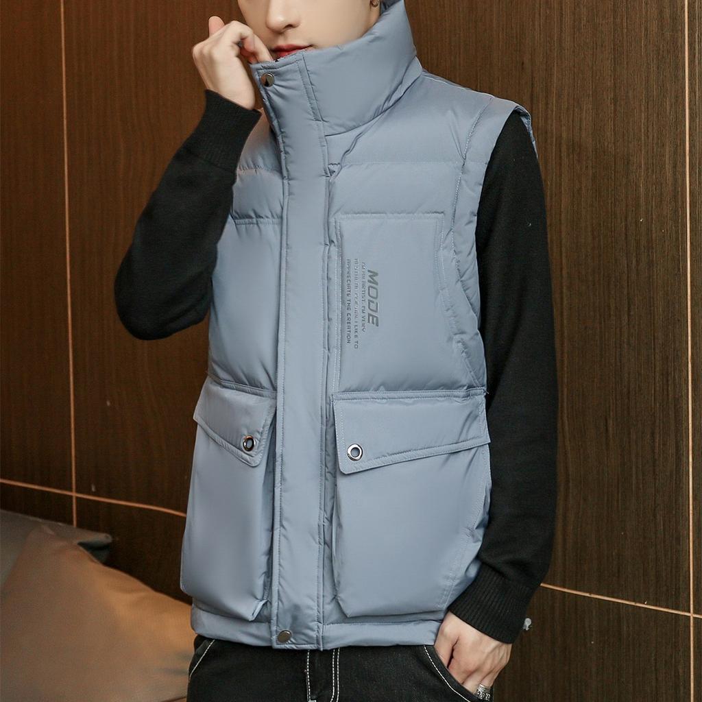 Men's Winter Warm Stand Collar Down Vest Jacket Coat Large Size Thicken Puffer Waistcoat