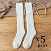 5pairs/Men's Winter Knee Stockings Merino Wool Super Thick Warm Compression Winter Towel Socks Wrap Calf Thick Tall SocksEU38-46