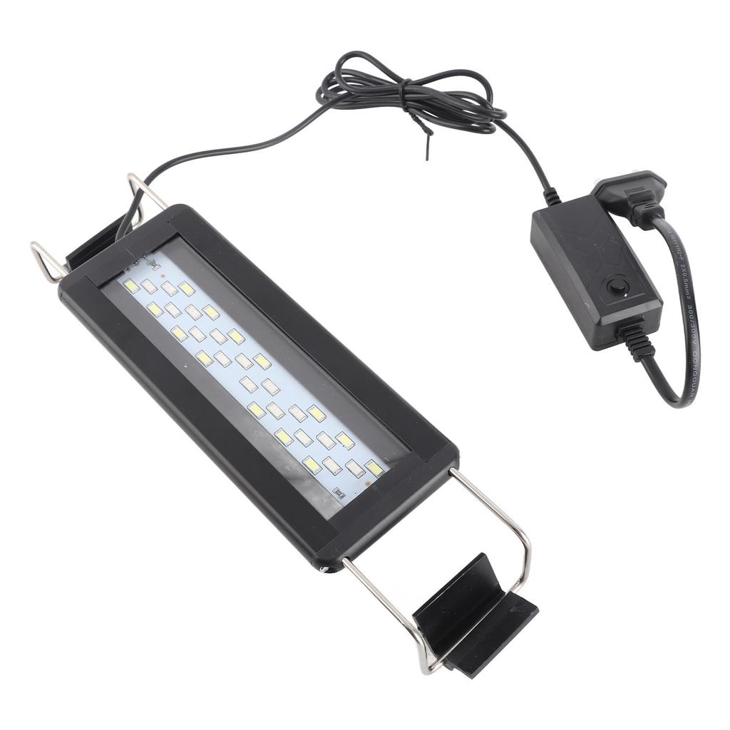 LED Aquarium Light Color Changing Fish Tank Light with Extendable Brackets Black for Aquarium Fish Tank Black EU Plug