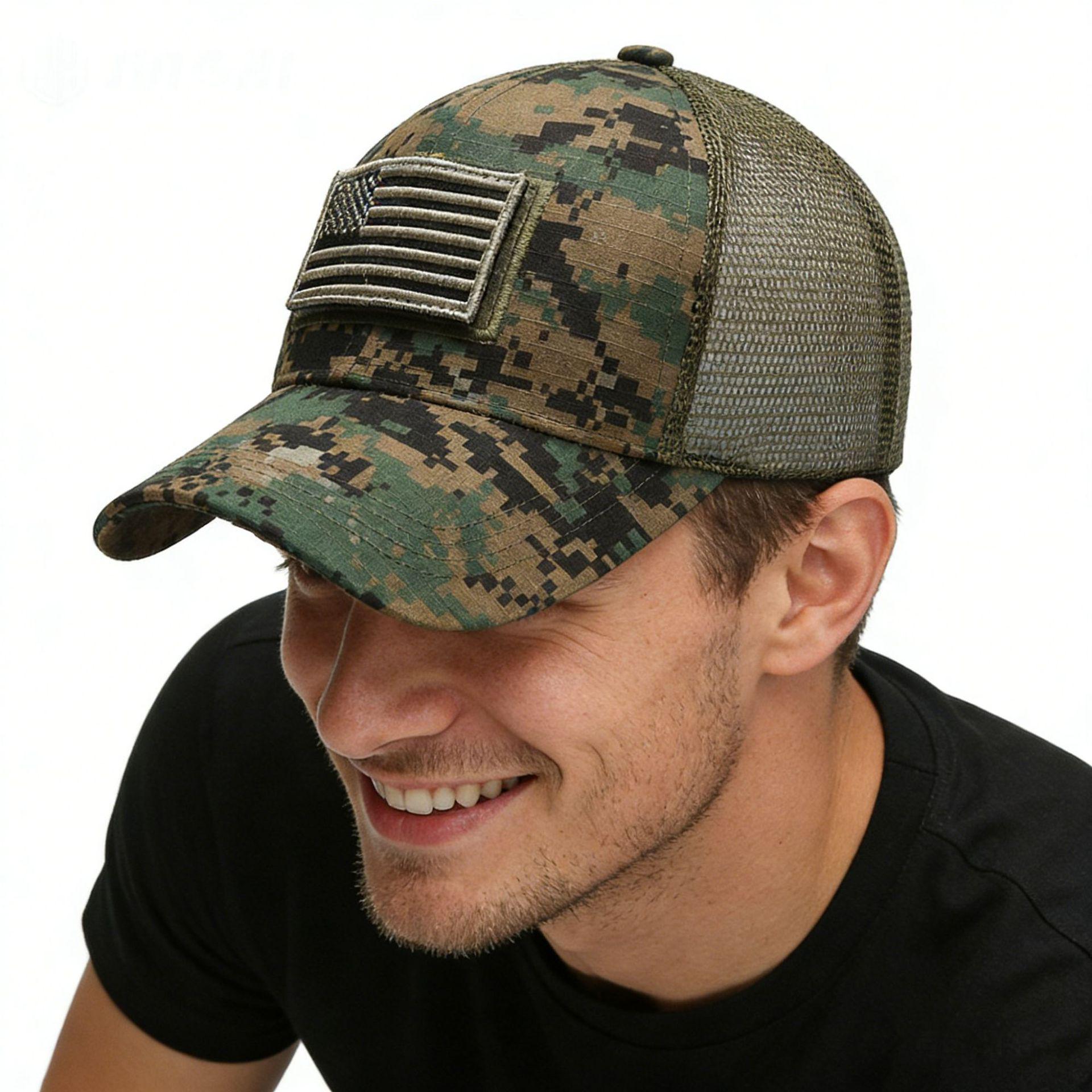 Men s Outdoor Camouflage Adjustable Duckbill Baseball Cap with Sun Protection One Size