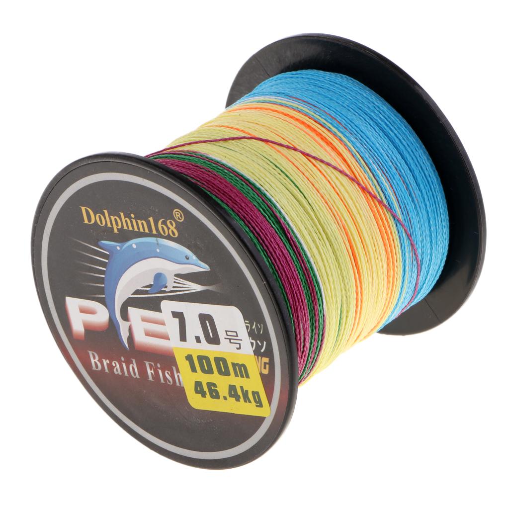 4 Strands Braid Fishing Line Multicolor PE Fiber -102lb
