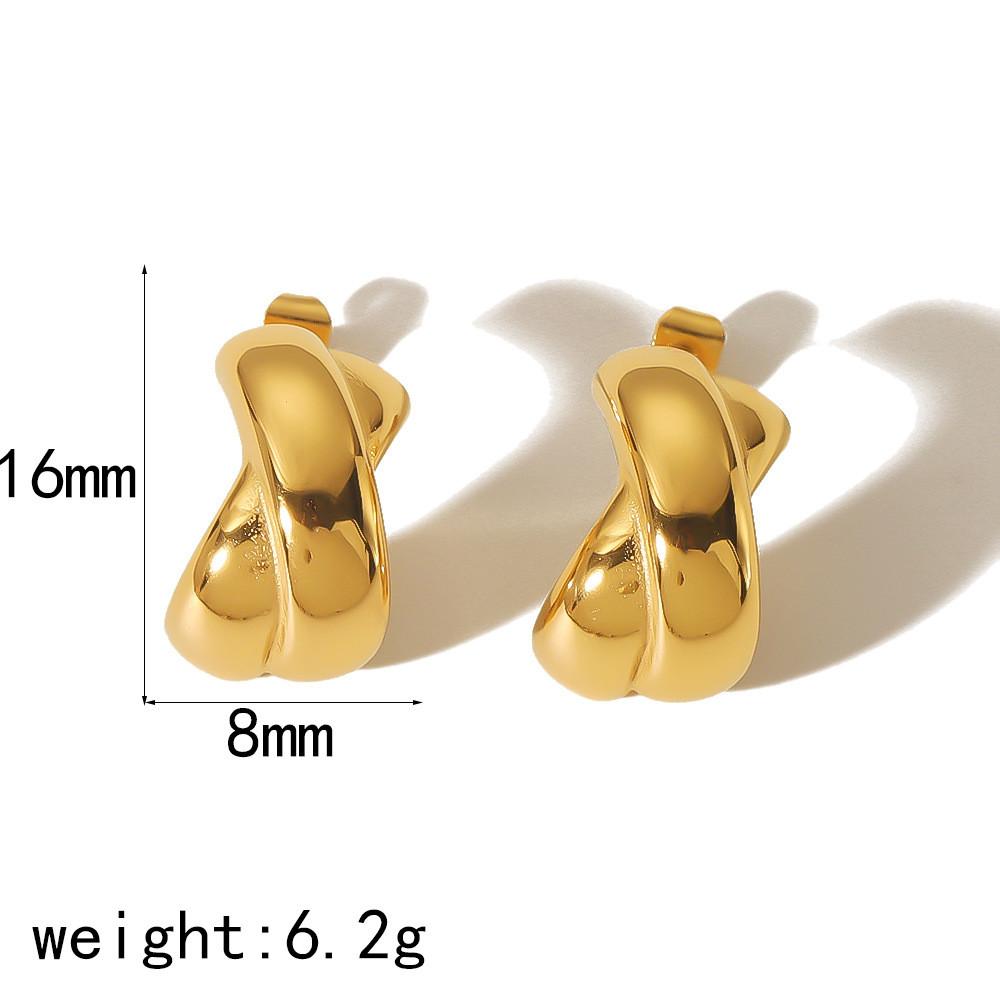 Geometric Steel Earrings For Women With Gold Finish Stylish Fashion Jewelry Gold A
