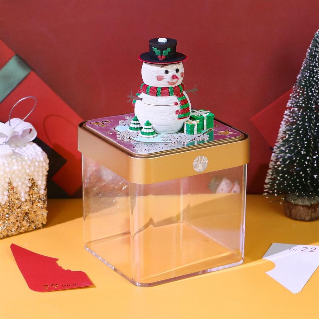 3D Paper Carving Snowman Calendar 2026 - Tear Away Notepad Desk Decor for Home Office Workplace School Study Christmas Gift