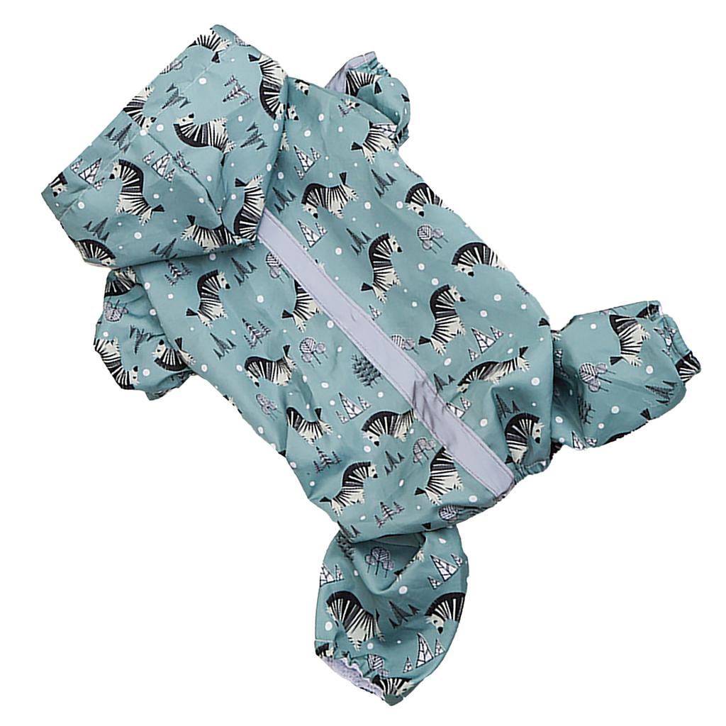 Dog Raincoats with Reflective Strip Hooded 4 Legs Dog Rain Coat Waterproof Stylish Pattern Pet Rain Clothes