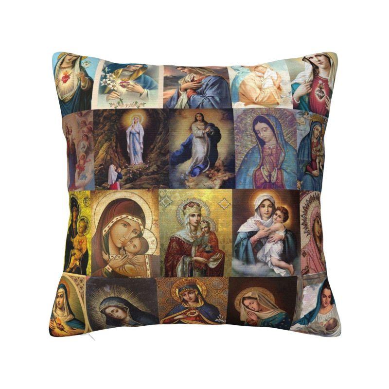 Our Lady Of Virgin Mary Mexico Pillow Covers Living Room Christian Jesus Saint Catholic Luxury Cushion Cover Velvet Pillowcase