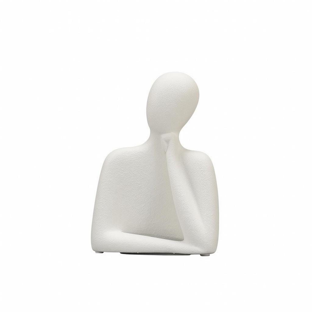 Abstract Human Figurine Artistic Seated Figure Statue Compact for Entryway Table