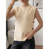 Womens Knit Vest Sweater Sleeveless Round Neck Cardigan Top Casual Streetwear