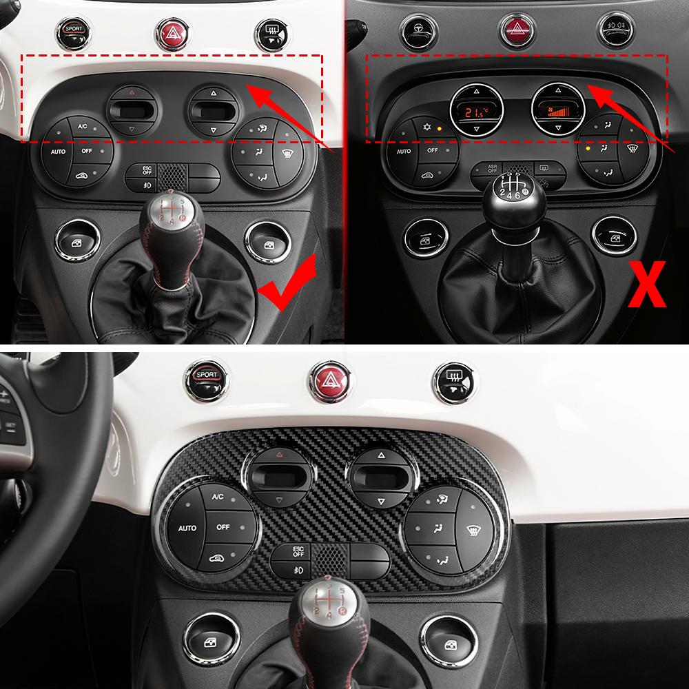 Real Hard Dry Carbon Fiber For Abarth 595 695 595C 695C 2012-2022 2023 2024 Fiat 500 500C 2008-2024 AC Digital/Manual Climate