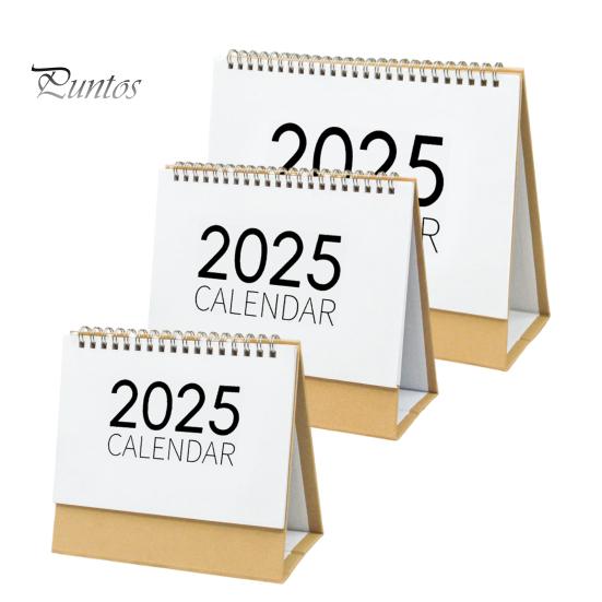 2025 Skrivebordskalender Small Stand Up Double-Coil Binding Månedlig kalender Dagsplanlegger Event Markeringstabell Kalender for hjemmekontorskole
