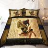 Égypte Antique Anubis Housse de Couette Ensemble Symbole Égyptien Culture Ensembles de Literie Vintage Pharaon Pyramide Boho Tribal Housse de Couette Queen