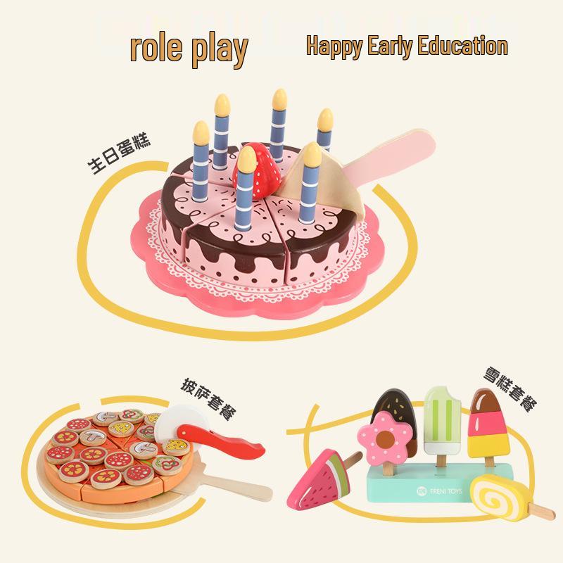 Wooden Kids' Educational Toys: Role-Playing Simulation with Fruits and Vegetables Cut Game