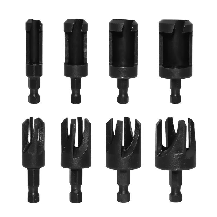 

Wood Plug Cutter Drill Bit Set Straight and Tapered Taper, 6mm/10mm/13mm/16mm 1 чорний