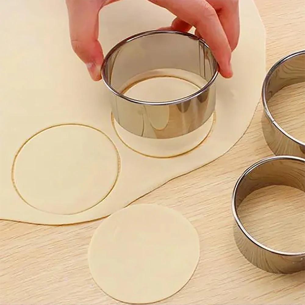 5/1Pcs Round Biscuit Mold Stainless Steel Cake Fondant Cutting Mold DIY Biscuit Pastry Cake Baking Tools Kitchen Baking Gadget