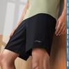 Li-Ning Quick-Drying Breathable Solid Color Mid-Waist Woven Fitness Sports Shorts Men shorts Black AKSU683-6