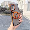 KEYSION Custodia Magnetica Traslucida Opaca per Telefono per Samsung Galaxy S25 S26 Ultra 5G S26+ Supporto ad Anello Rotante a 360° Copertura Antiurto
