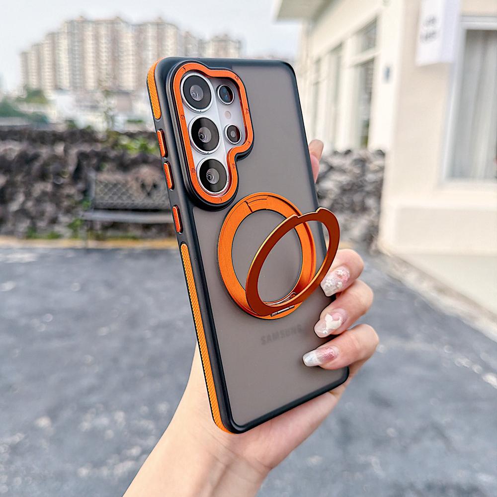 KEYSION Custodia Magnetica Traslucida Opaca per Telefono per Samsung Galaxy S25 S26 Ultra 5G S26+ Supporto ad Anello Rotante a 360° Copertura Antiurto