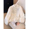 2025 New Stand-up Collar Lace Shirt Top Embroidered Shirt Sunscreen Shirt