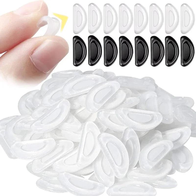 10/60pcs Silicone Adhesive Nose Pads for Glasses Non-slip Transparent Eyewear Replacement Accessories