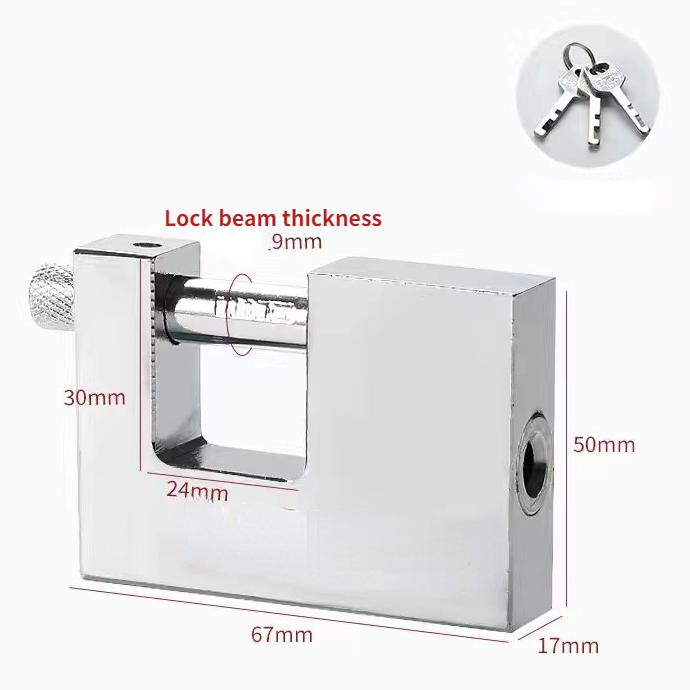 Odolný visací zámek 3 klíče garáž kůlna dveře okno skříňka sklad odvážný vodotěsný imitace páčení nerezový zámek proti krádeži
